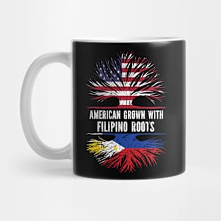 American Grown with Philippine Roots USA Flag Mug